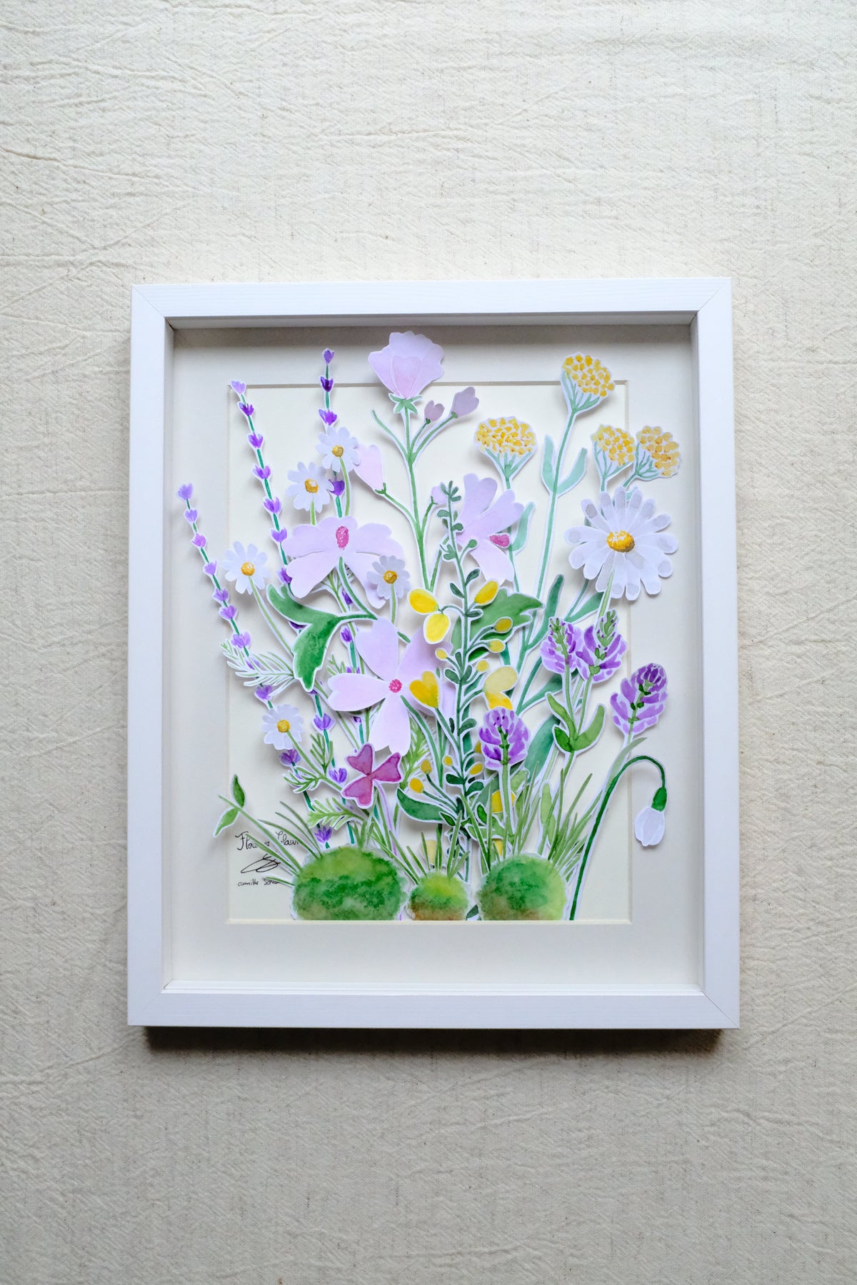 Cadeau d'anniversaire floral, langage des fleurs peint à l'aquarelle