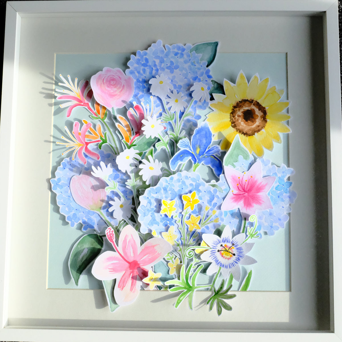 Bouquet symbolique inspiré du langage des fleurs, aquarelle sur-mesure Atelier Hanakotoba