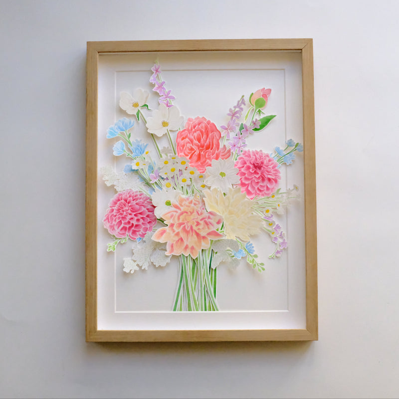 Reproduction de bouquet de mariée à l'aquarelle par Atelier Hanakotoba